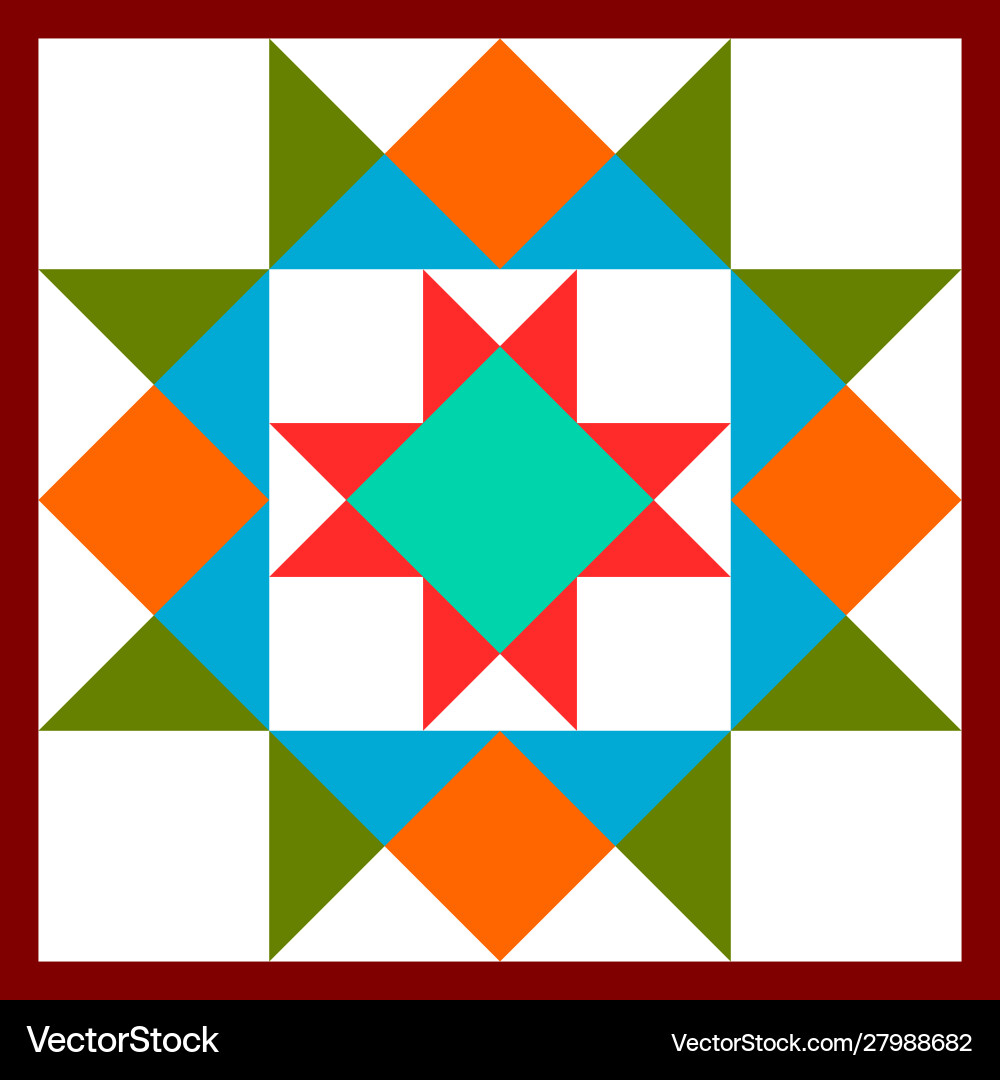 Barn quilt pattern amish patchwork design Barn quilt pattern amish patchwork design vector image