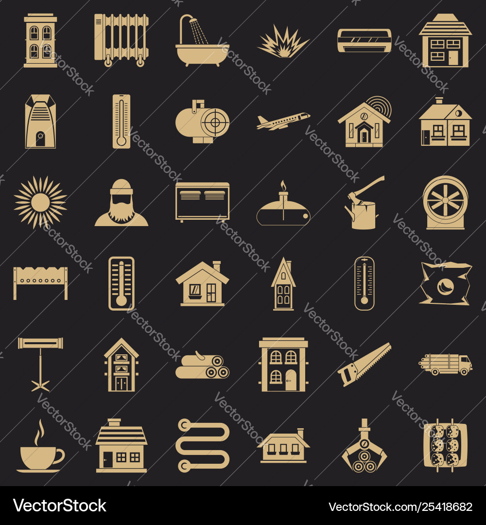 Battery icons set simple style Vector Image