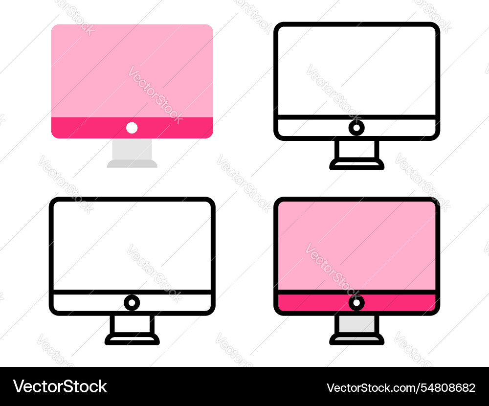 Collection of desktop computer monitor icon Vector Image