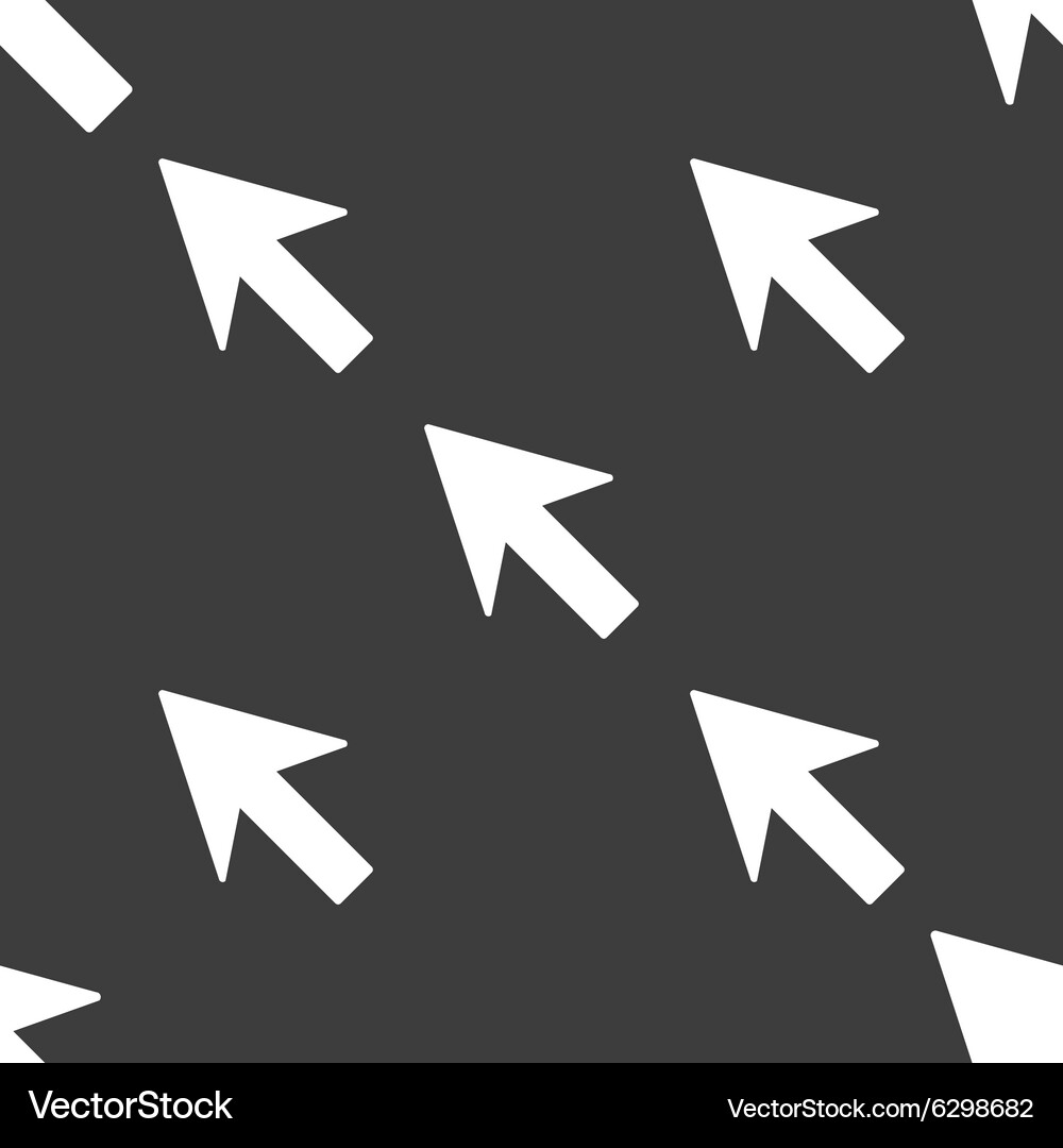 Cursor arrow icon sign seamless pattern on a gray Vector Image