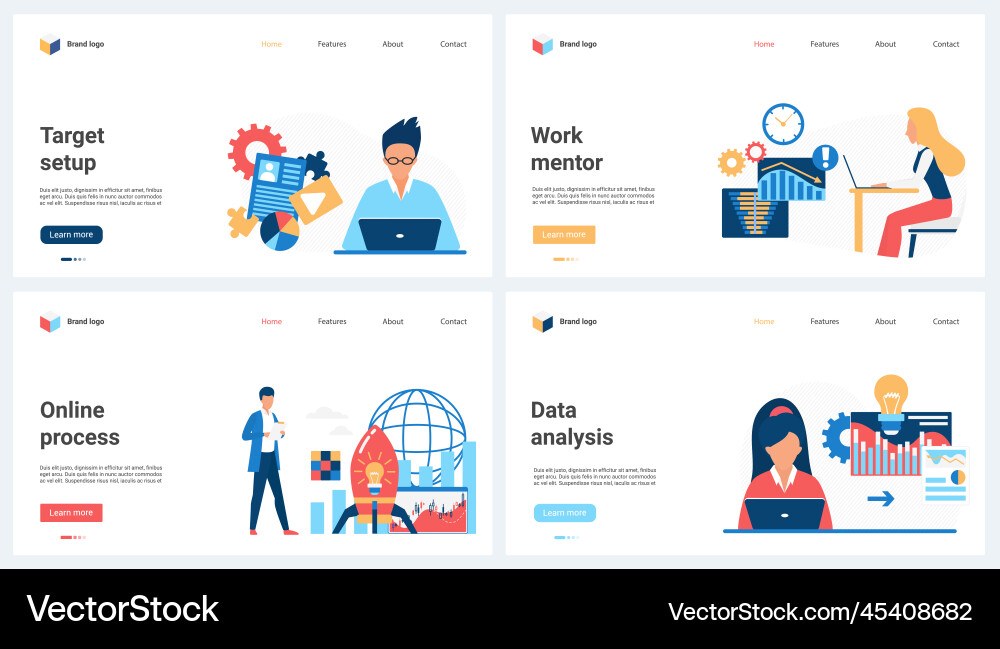 Data analysis process target setup Data analysis process target setup Vector Image
