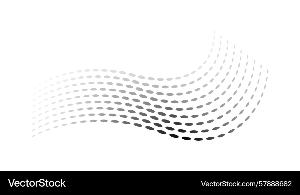 Dotted halftone waves flowing wavy lines pattern Vector Image