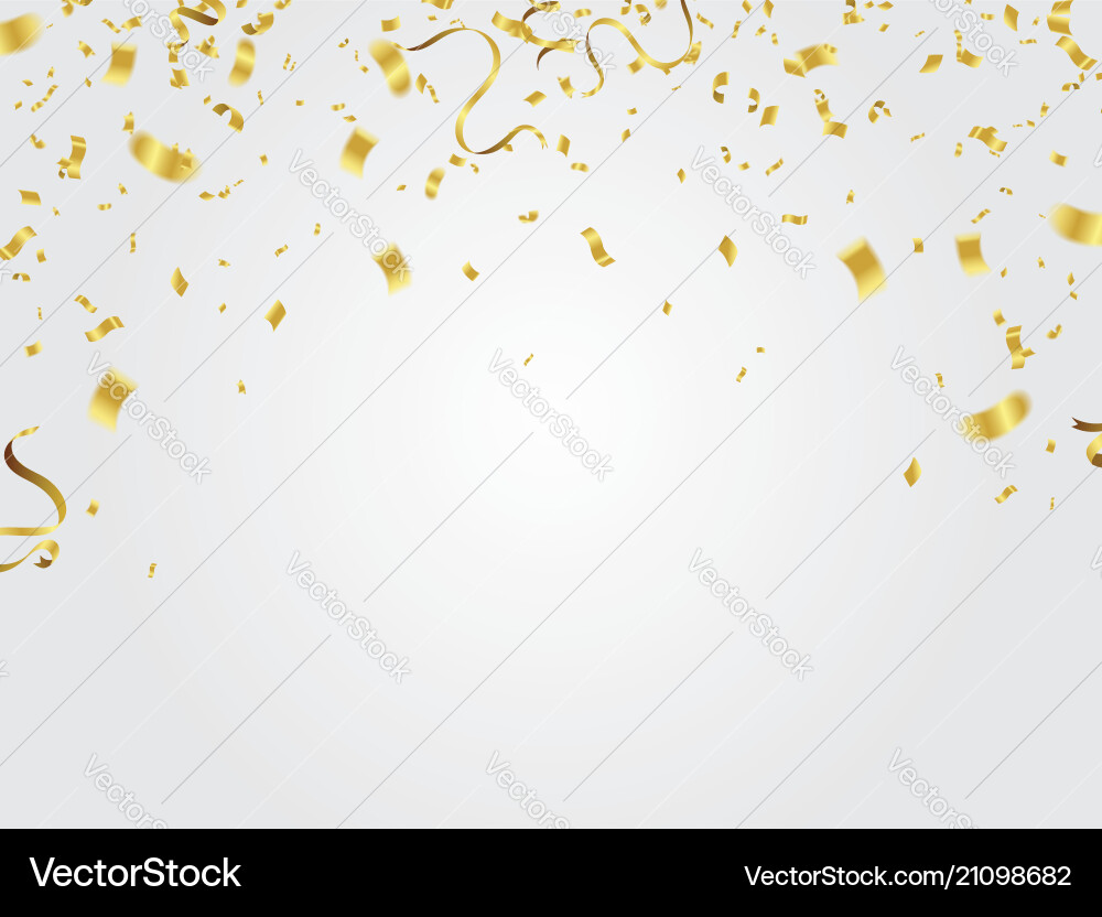 Gold Confetti Celebration Vector Image