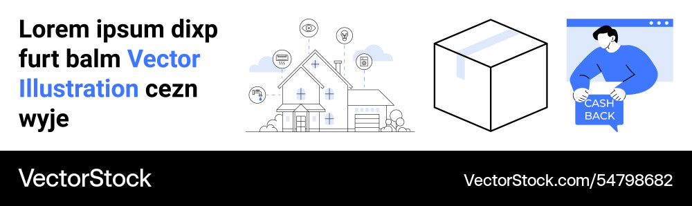 House with connected devices box computer screen House with connected devices box computer screen vector image