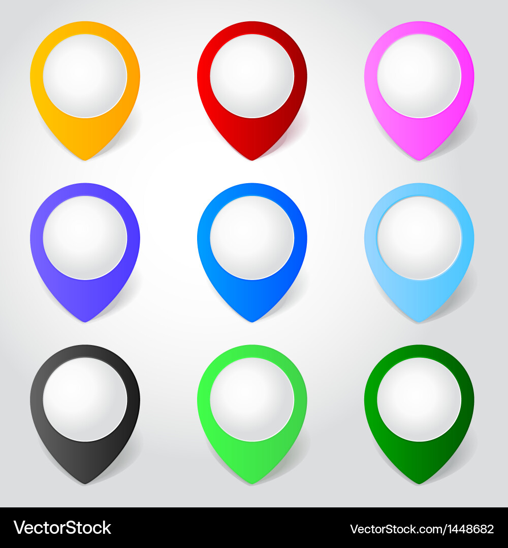 Map Pointer Icons Set vector image
