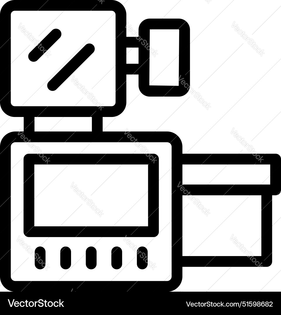 Modern cnc machine operating and showing control Modern cnc machine operating and showing control vector image