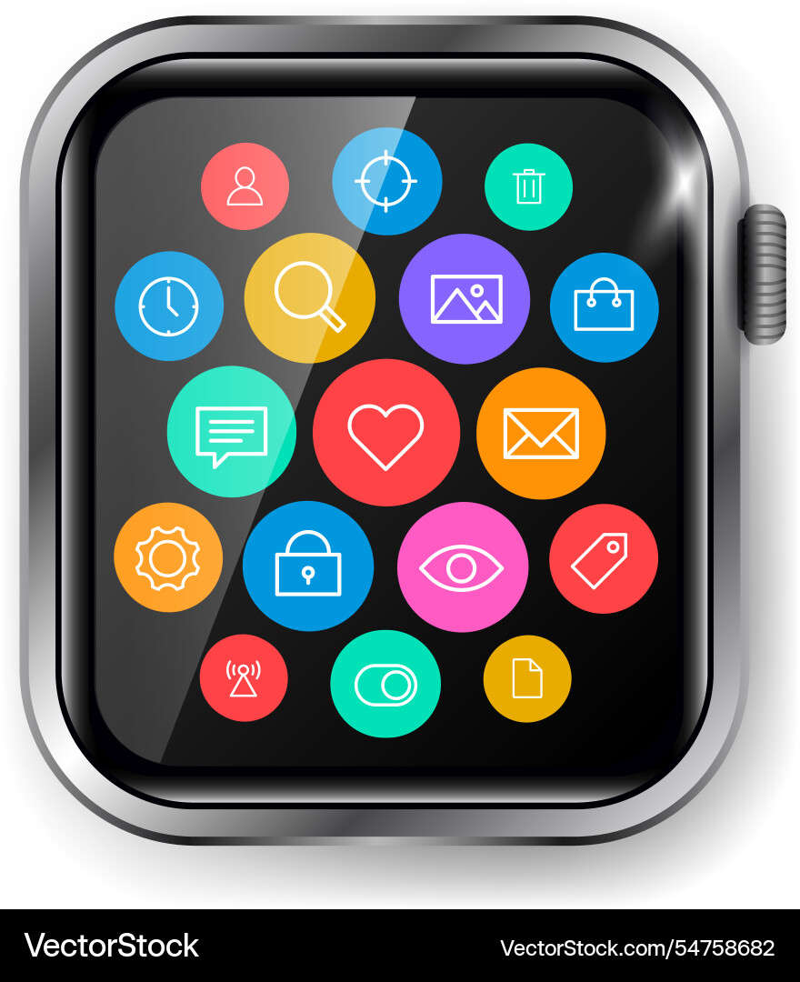 Modern smartwatch app interface with colorful Vector Image