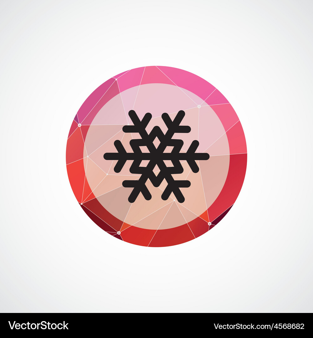 Pink Snowflake Icon with Triangle Background Vector Image