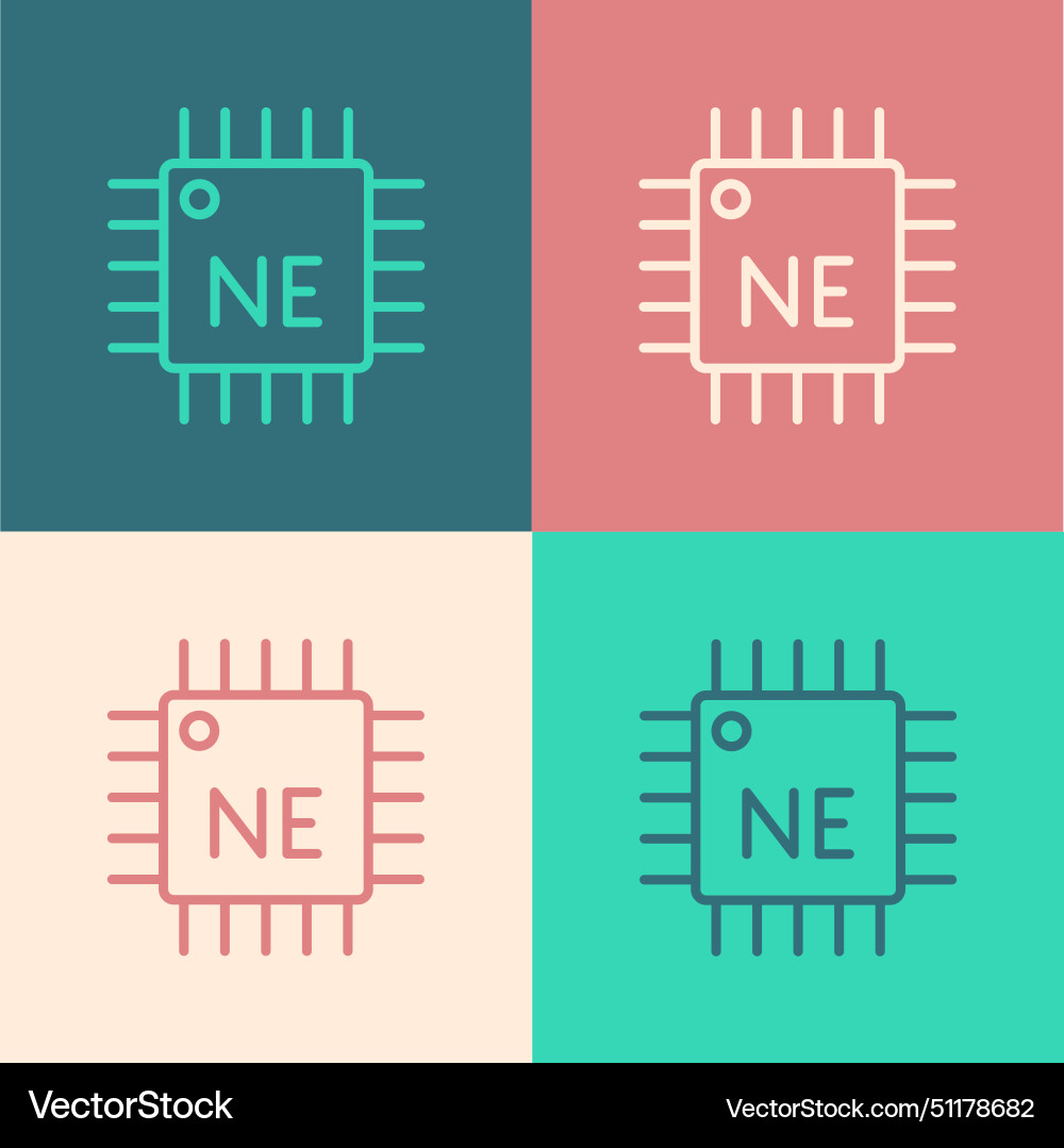 Pop Art Line Computerprozessor Pop Art Line Computerprozessor vektorbild