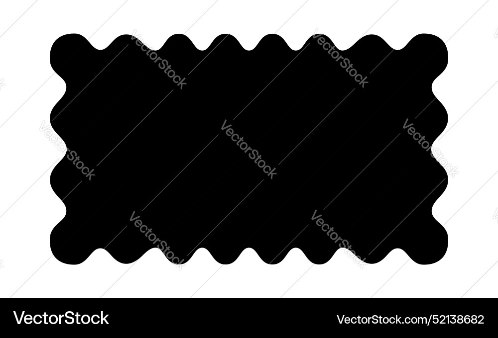 Rectangular shape with wavy borders scalloped Rectangular shape with wavy borders scalloped vector image