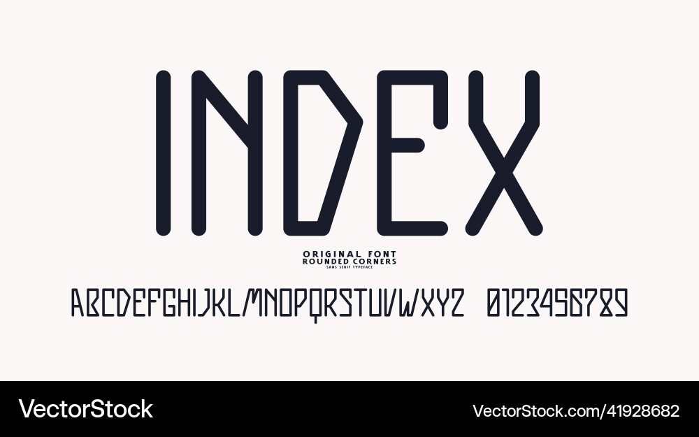 Sans serif font with rounded corners Sans serif font with rounded corners vector image