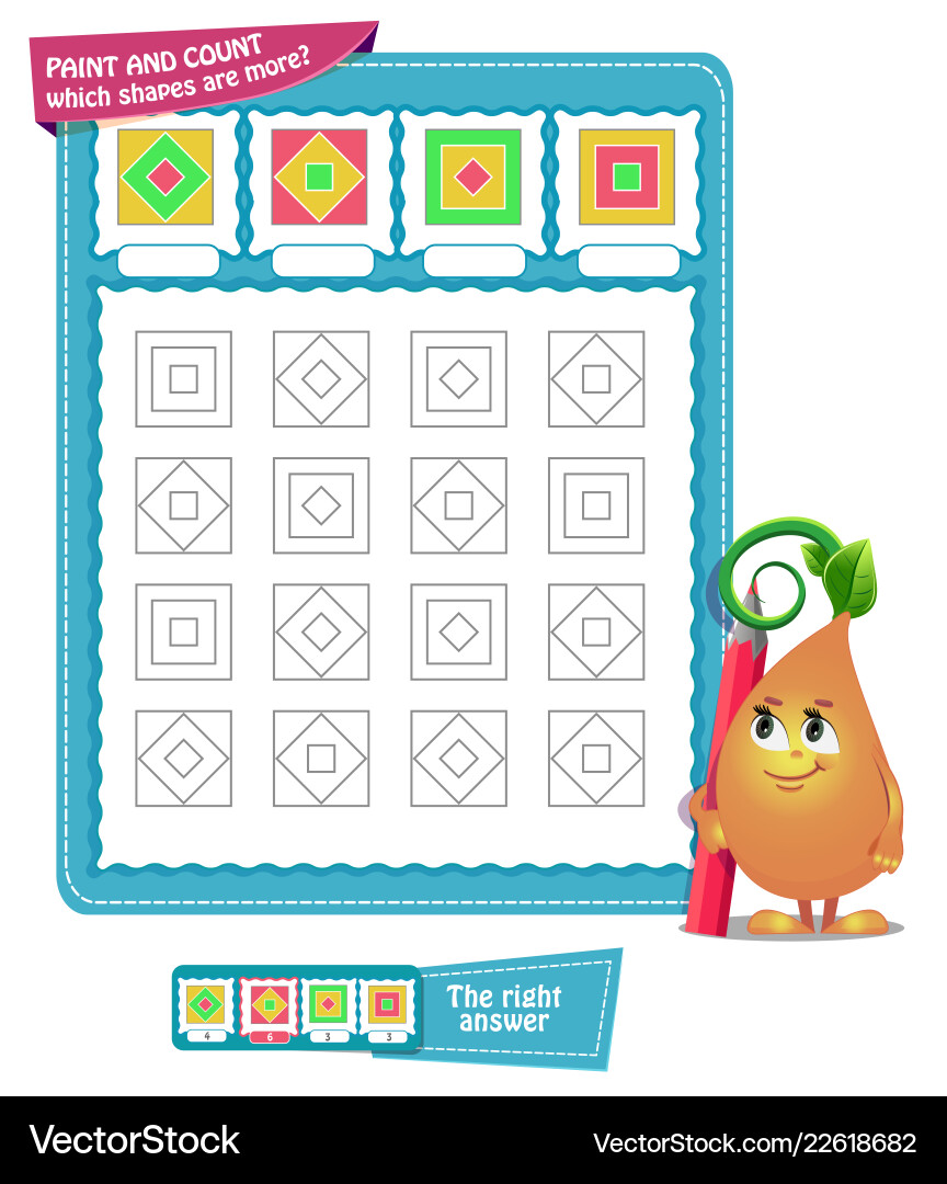 Shape Counting Puzzle - Find the Difference vector image