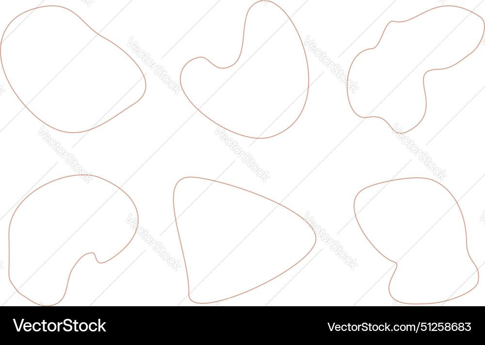 Abstract fluid linear shape set black Vector Image