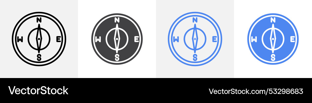 Compass icon set use for web ui or app Compass icon set use for web ui or app Vector Image