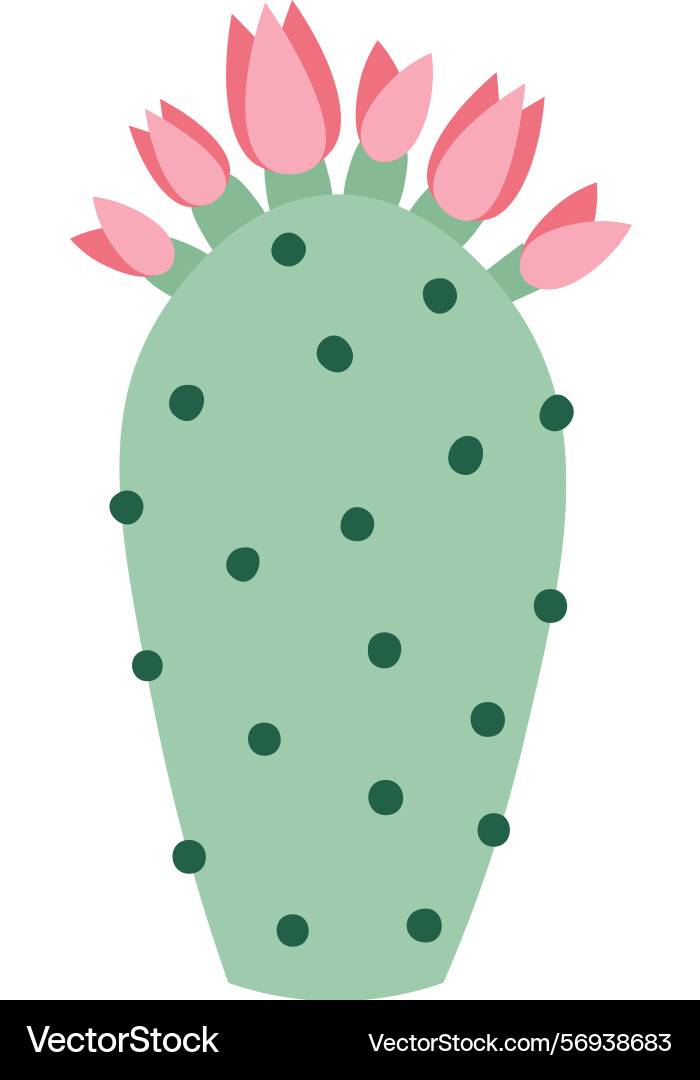Light green cactus featuring dark dots Vector Image