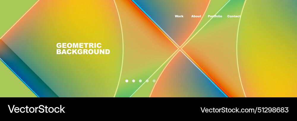 Round triangles and squares web site page template Round triangles and squares web site page template vector image