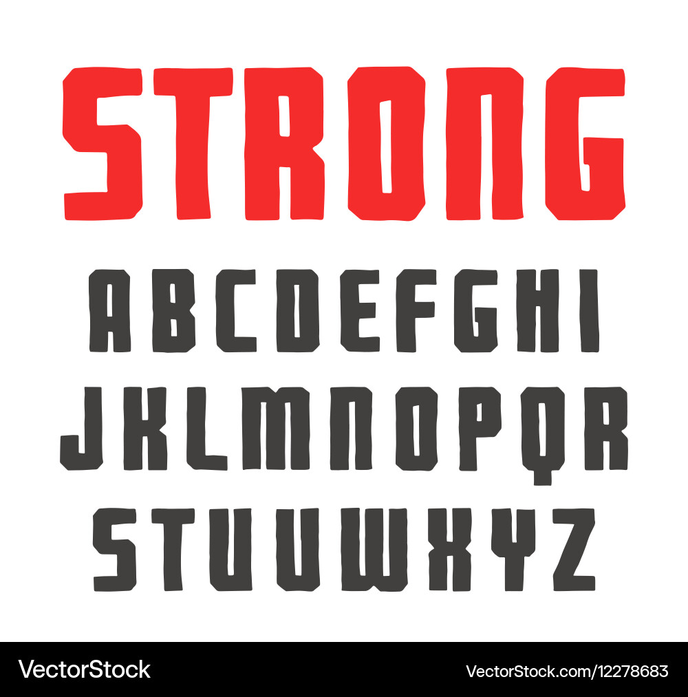 Sanserif font in the style of handmade graphics vector image