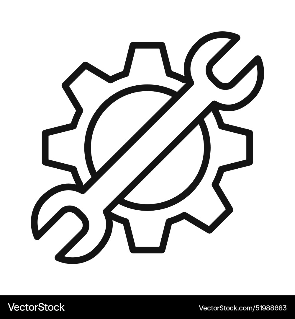 Service tool icon mark in filled style Vector Image