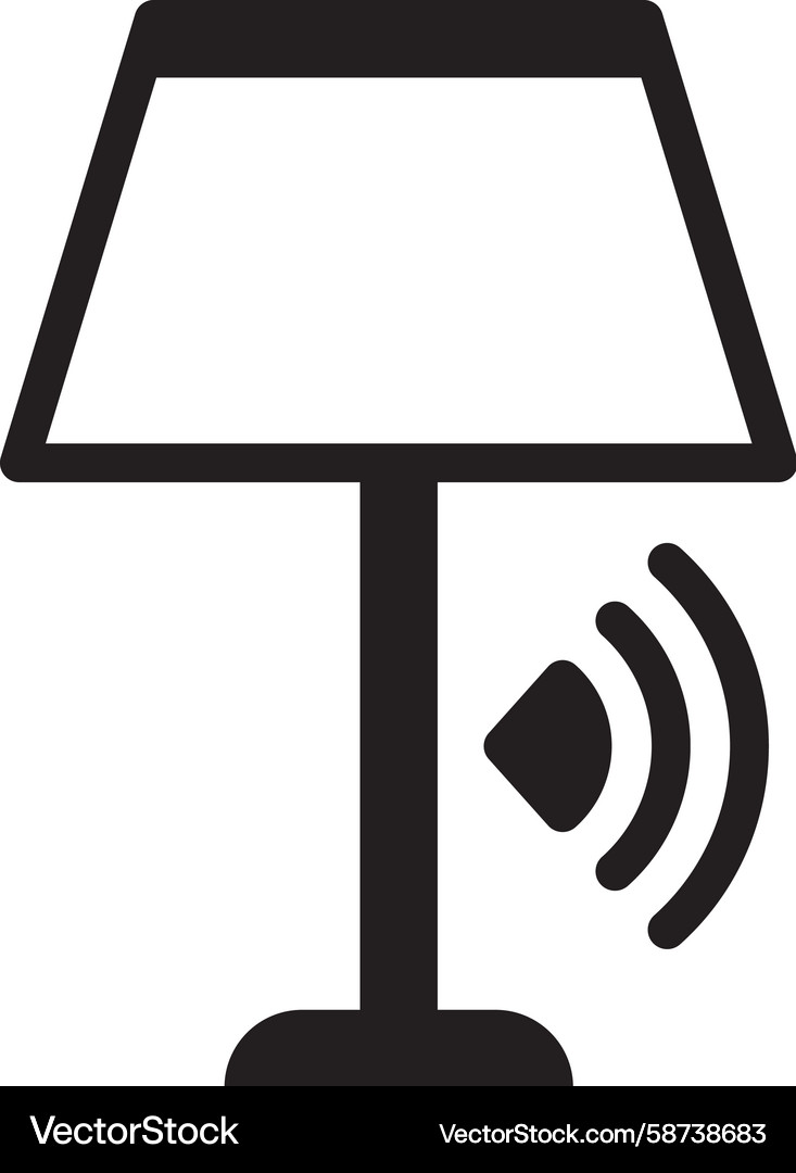 Smart Table Lamp with WiFi Symbol Vector Image