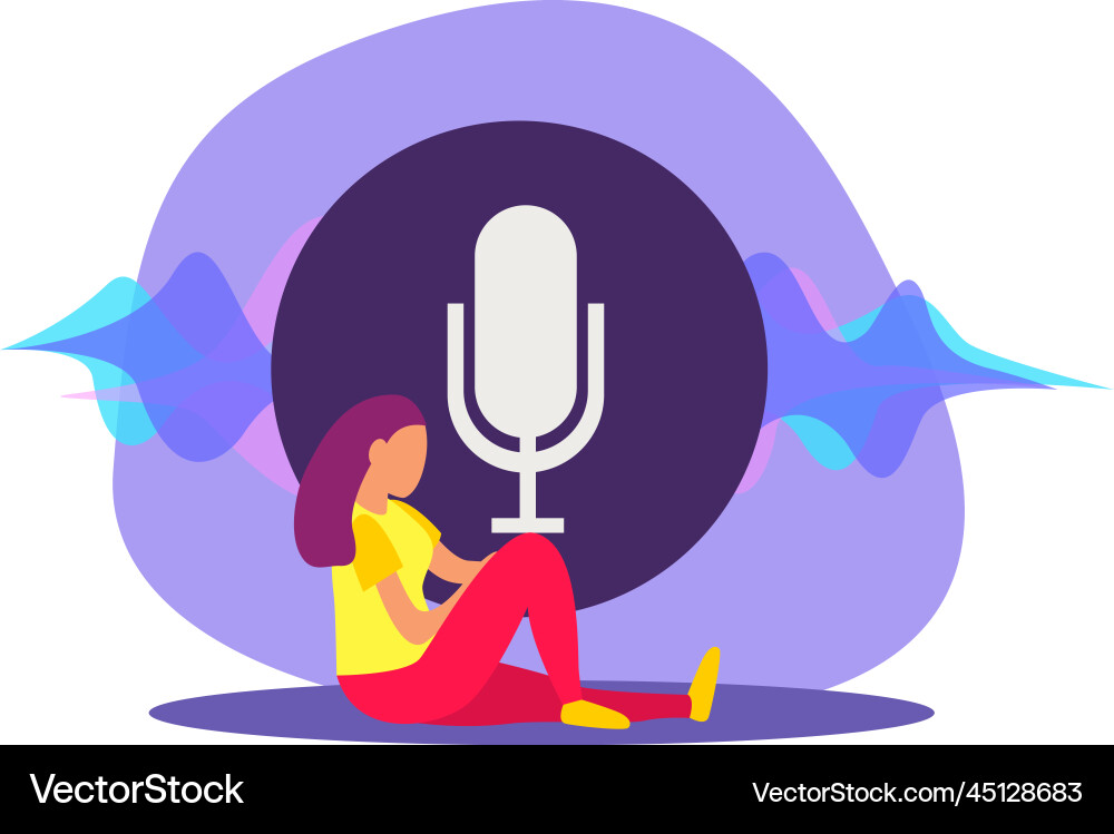 Voice control button composition Voice control button composition vector image