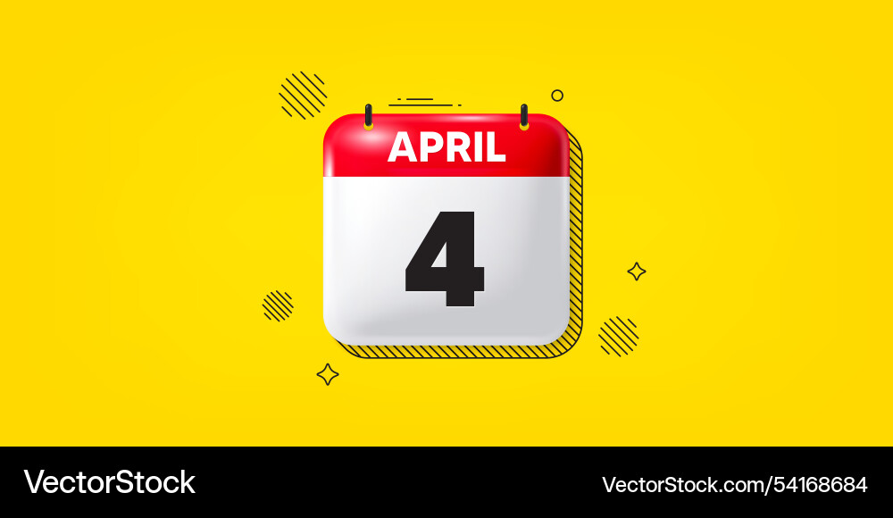 4th day of the month icon event schedule date Vector Image