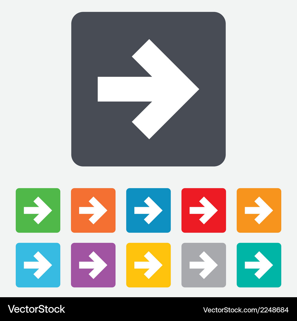 Arrow sign icon next button navigation symbol Vector Image