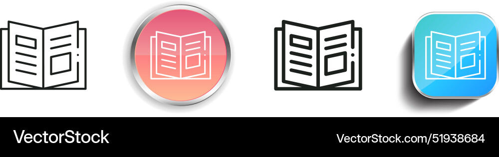 Brochure icon thin linear regular and button Brochure icon thin linear regular and button vector image