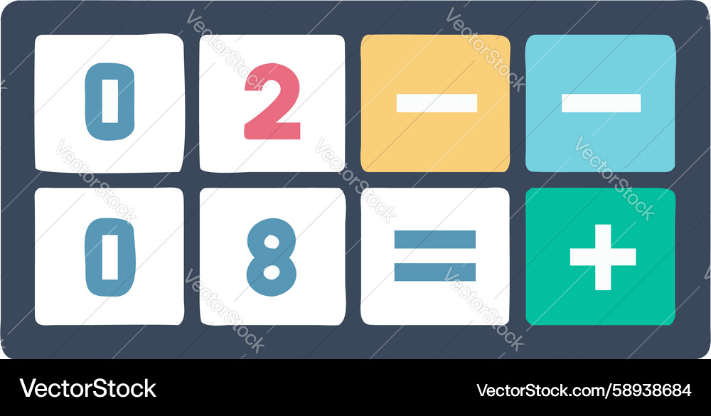 Calculator with highlighted numbers Vector Image