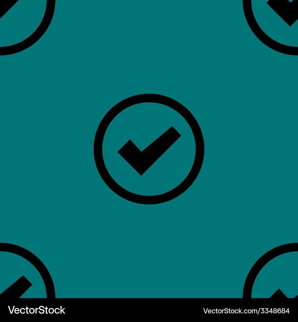 Check mark web icon flat design seamless pattern Vector Image