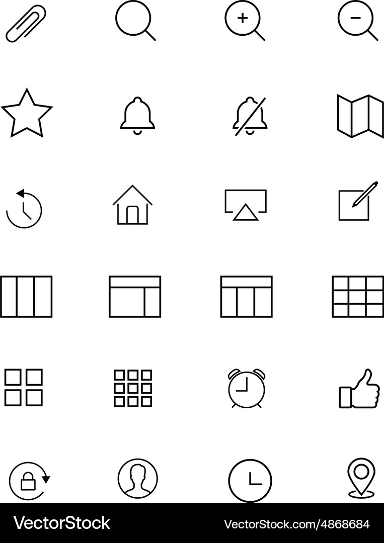 Modern Line Icons - Android & iOS Vector Image
