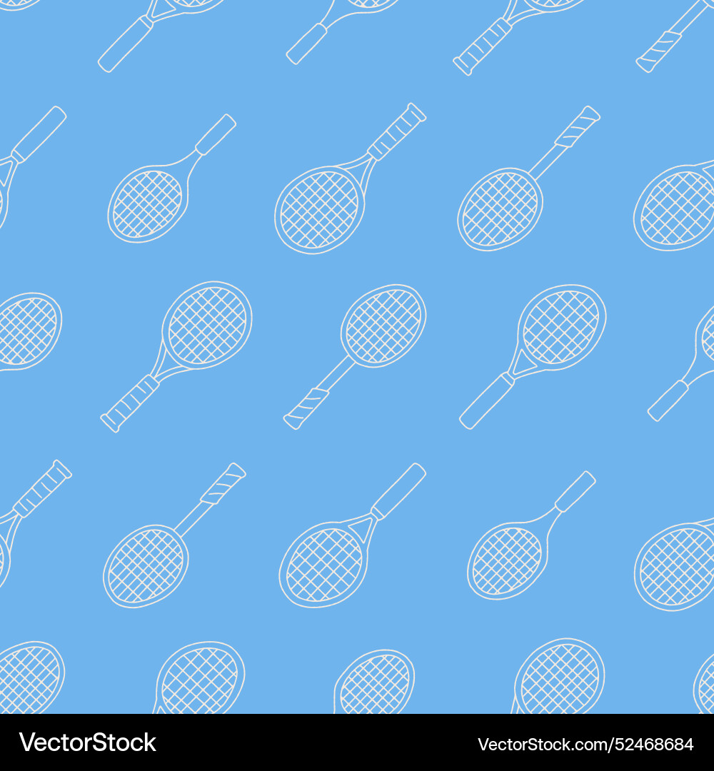 Outline collection of racket seamless pattern Outline collection of racket seamless pattern Vector Image