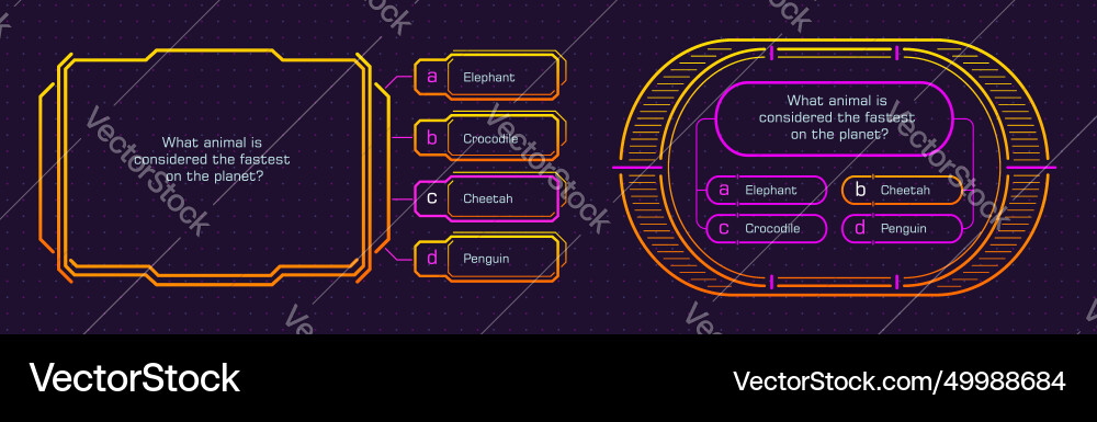 Quiz game template contest question answer option Quiz game template contest question answer option Vector Image