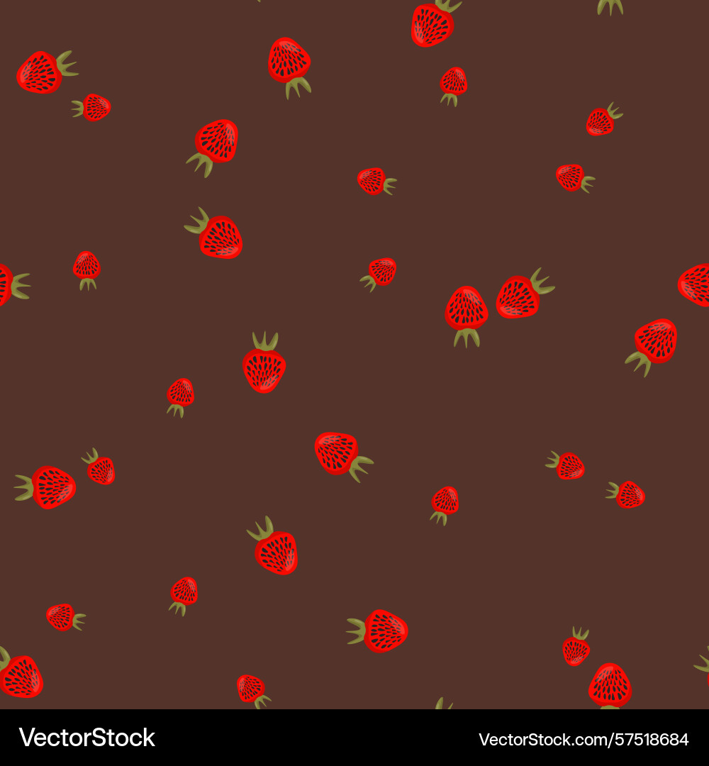 Seamless pattern with strawberry on color Seamless pattern with strawberry on color Vector Image