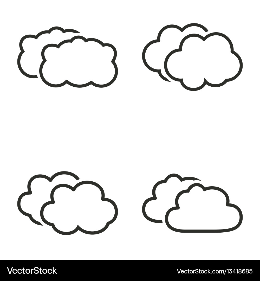 Clouds sky icon set Royalty Free Vector Image - VectorStock
