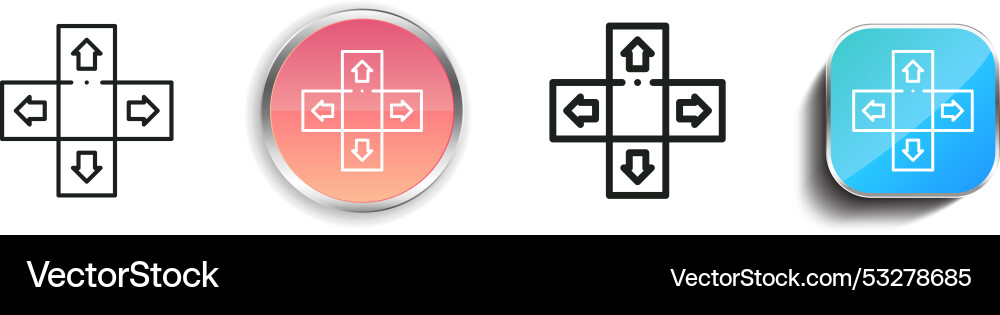 Dancing game icon thin linear regular and button Dancing game icon thin linear regular and button vector image