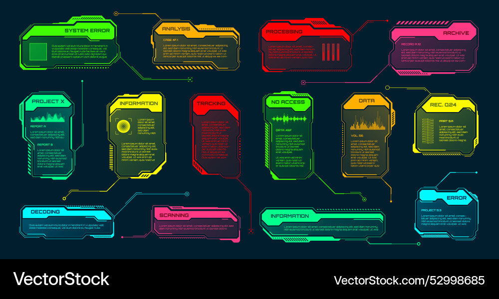 Futuristic hud or ui elements sci-fi user Futuristic hud or ui elements sci-fi user vector image