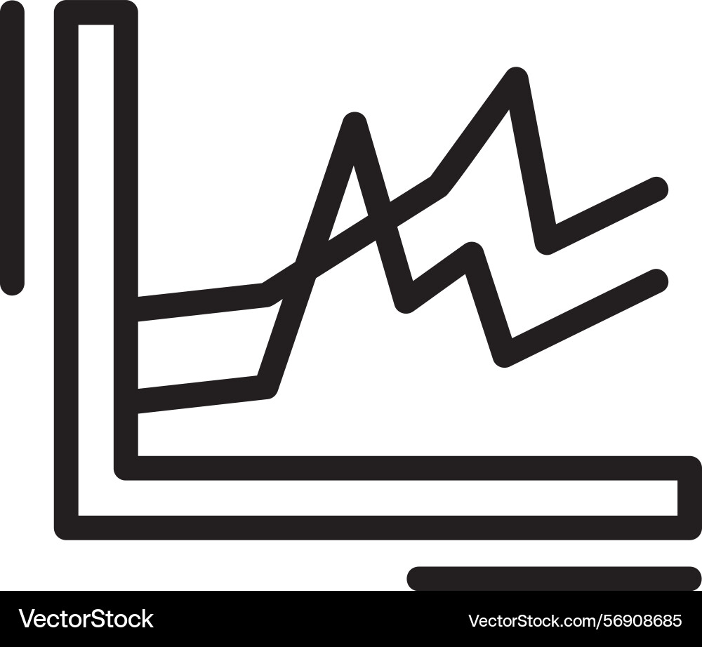 Line chart linear style icon design vector image