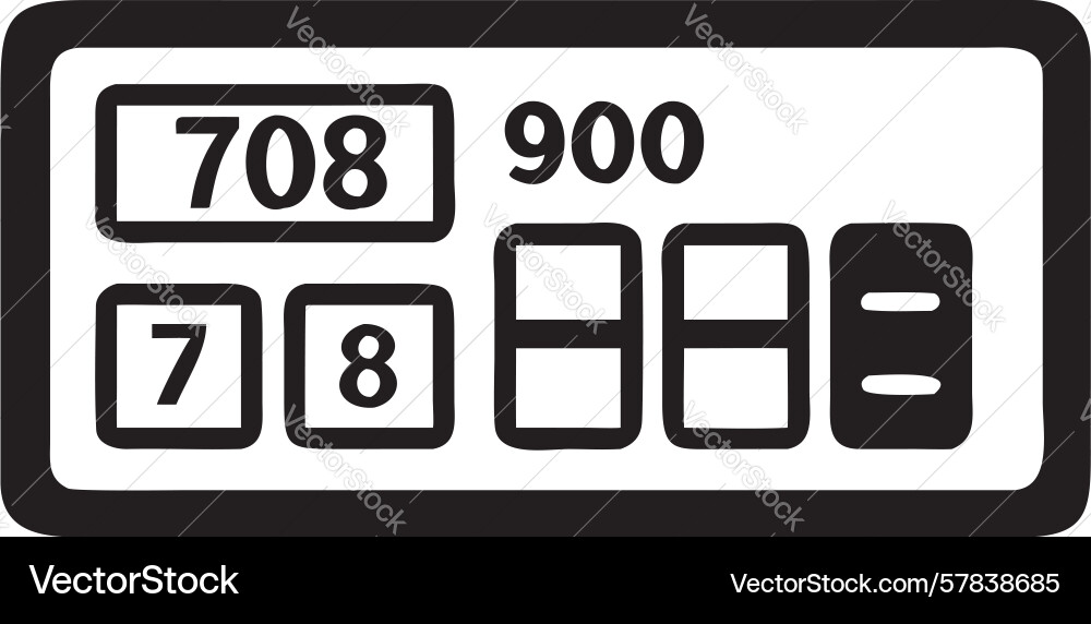 Numeric display screen icon data information Vector Image