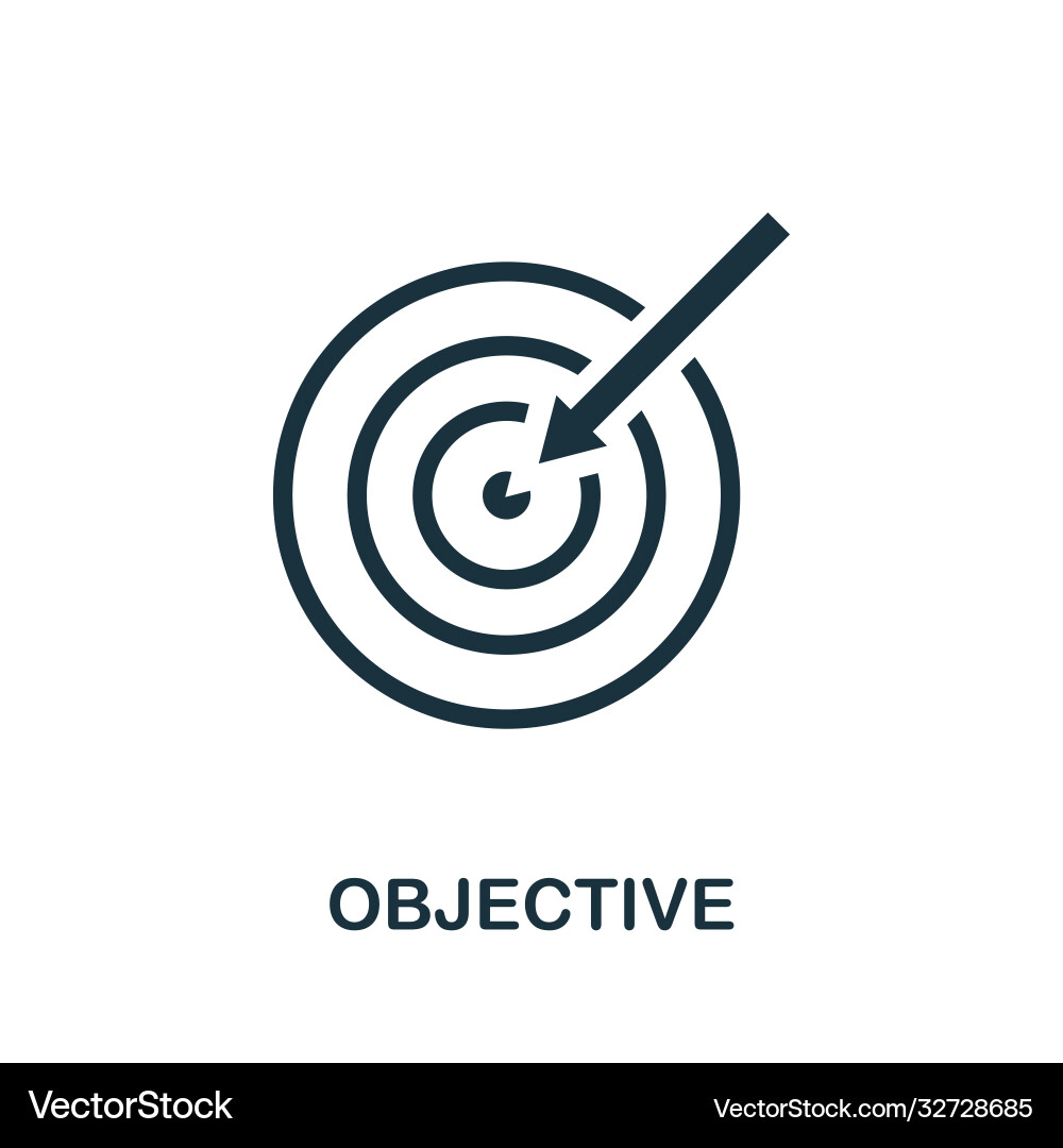 Objective icon simple element from community Objective icon simple element from community vector image