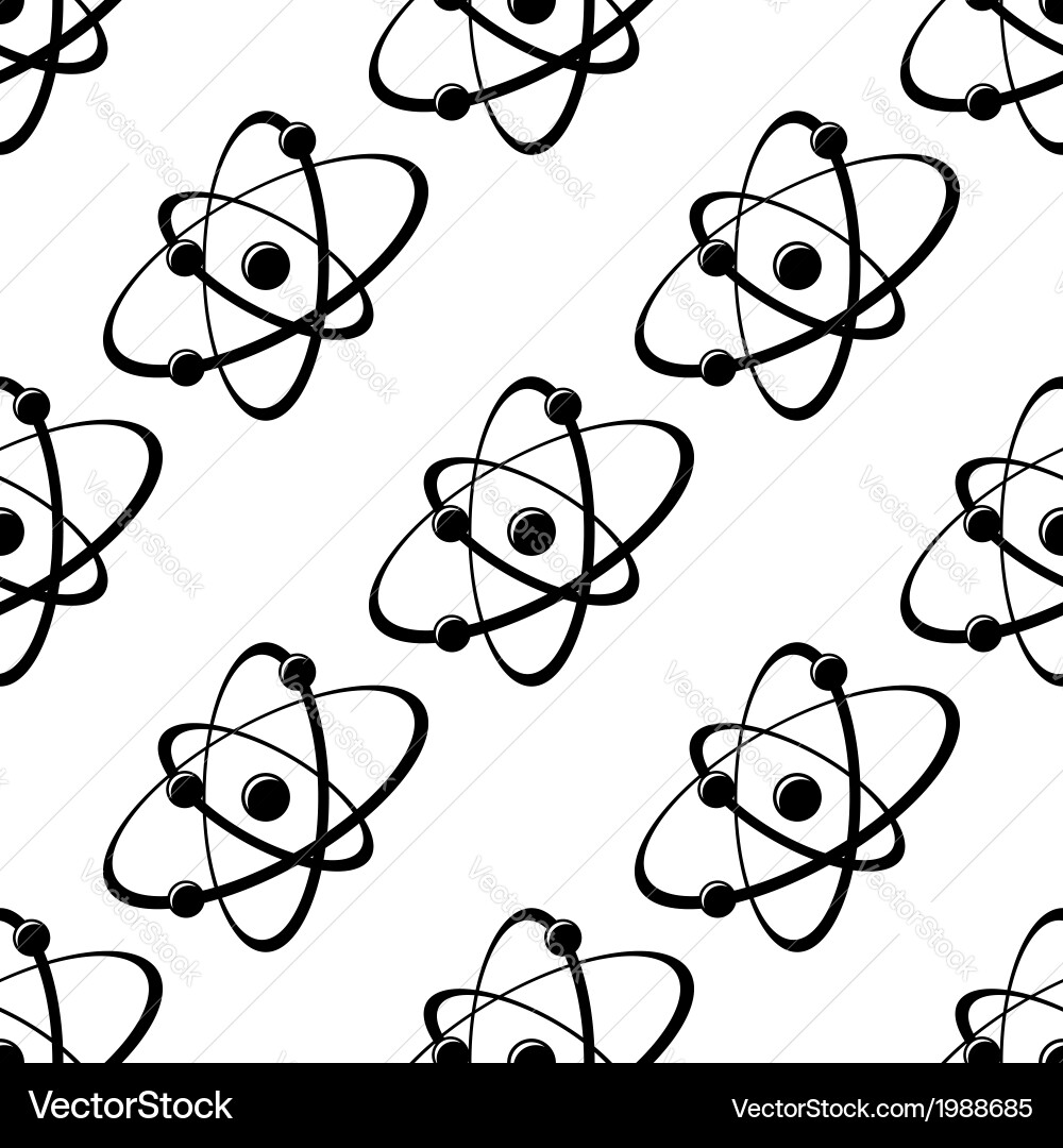 Orbiting Atoms Seamless Pattern vector image