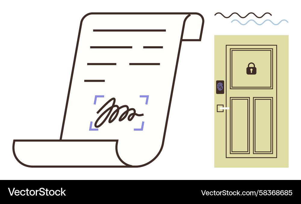 Secure Digital Contract & Access Vector Image