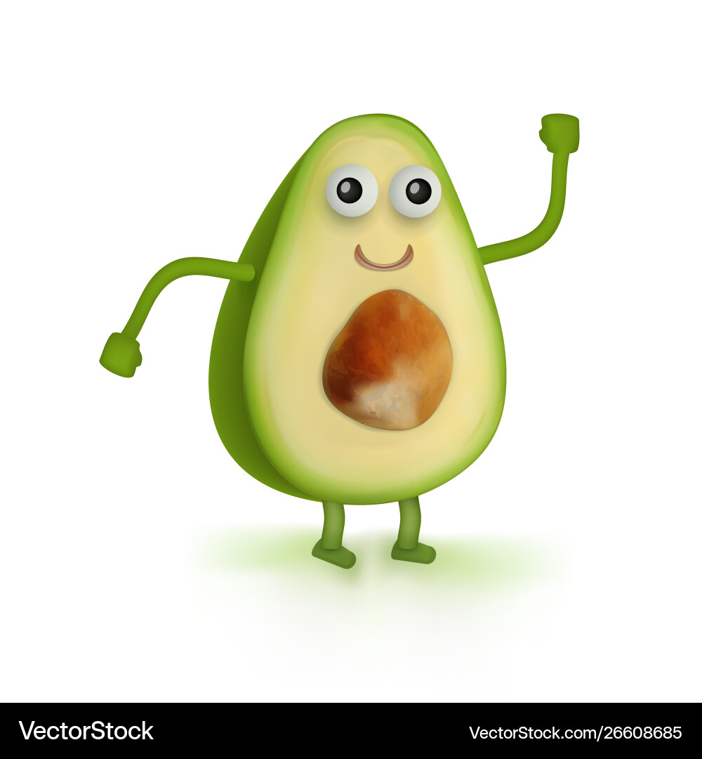 Smiling Dancing Avocado Cartoon Vector Image