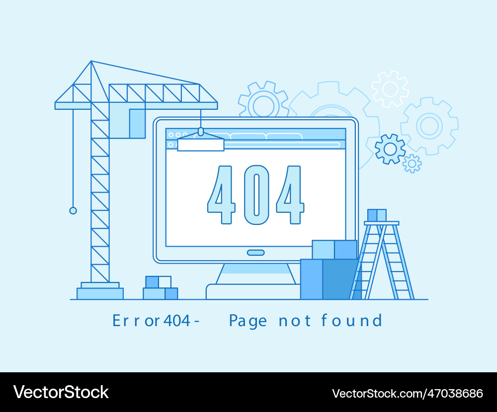 404 page design template and web site under 404 page design template and web site under vector image