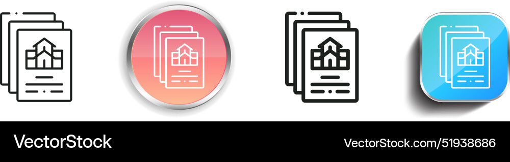 Brochure icon thin linear regular and button Brochure icon thin linear regular and button vector image