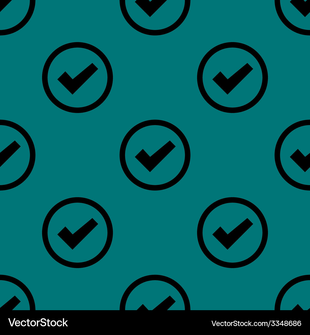Check mark web icon flat design seamless pattern Vector Image