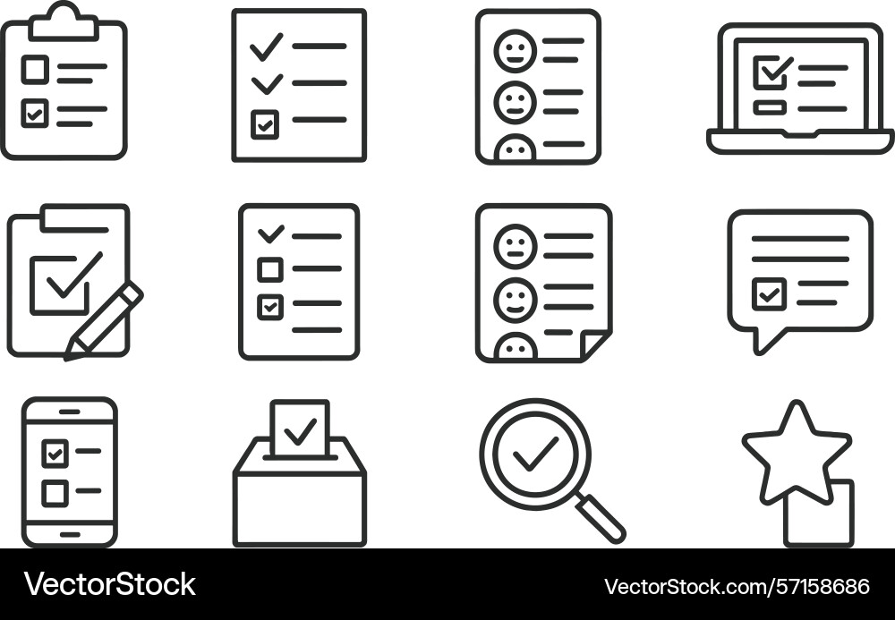 Checklist icons representing various tasks Vector Image