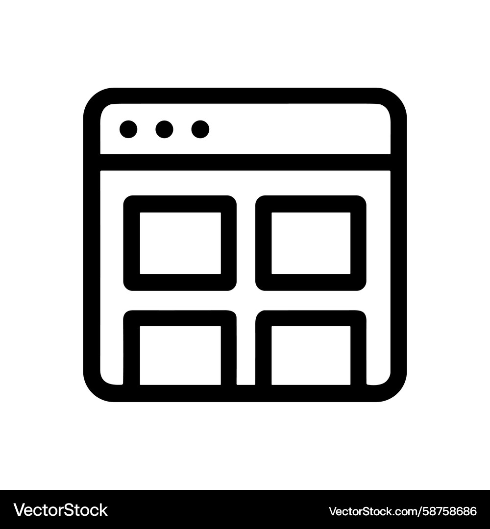Minimalist Browser Grid Interface Vector Image