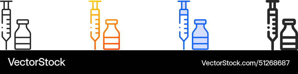 Botox iconthin linear gradient blue stroke Vector Image