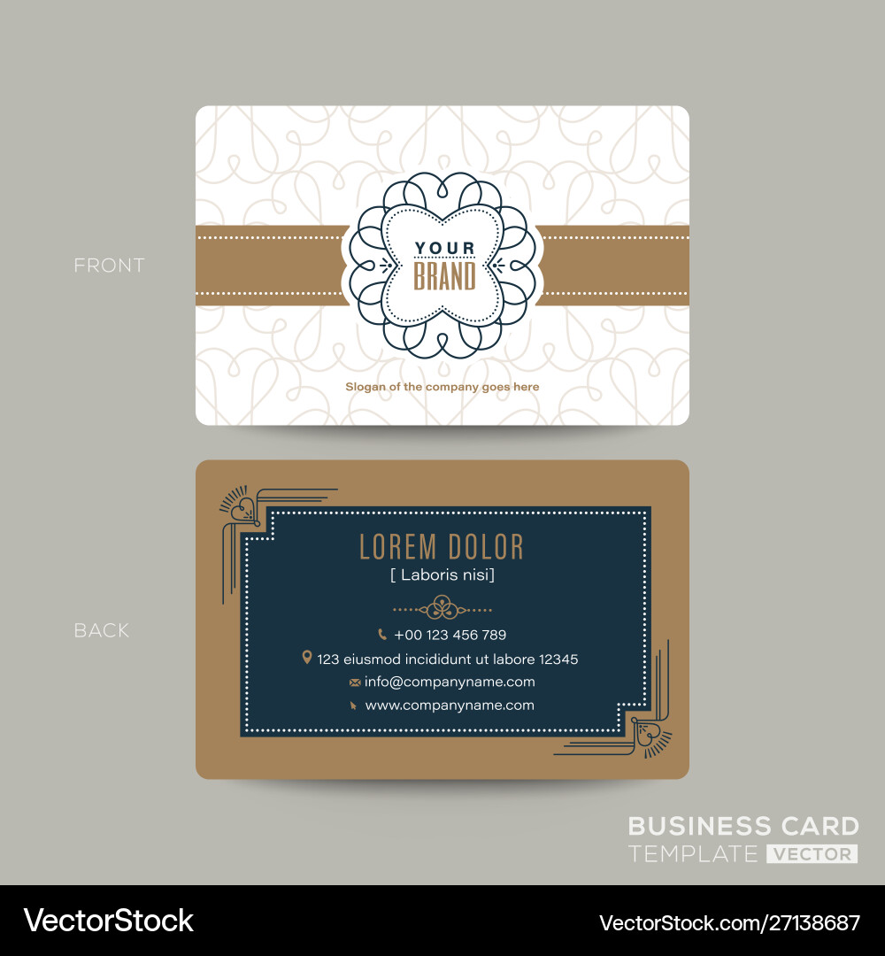 Classic vintage business card namecard design Classic vintage business card namecard design vector image