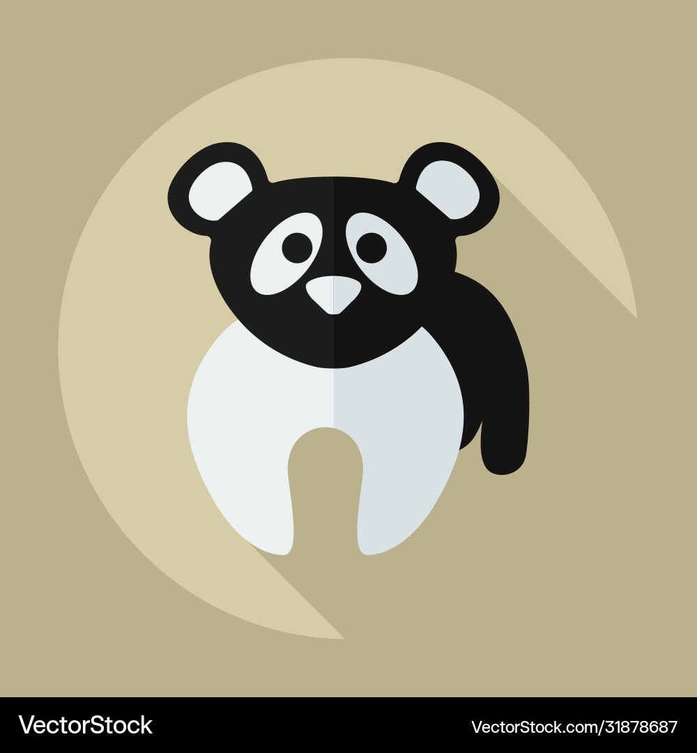 Flat modern design with shadow icons pandas Flat modern design with shadow icons pandas vector image